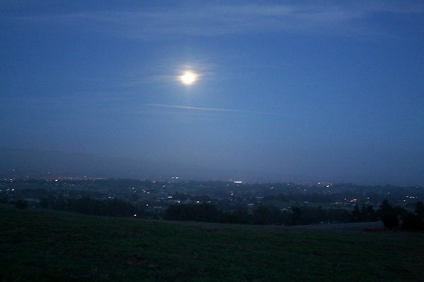 moonrise over Petaluma- from Middle Two Rock Rd